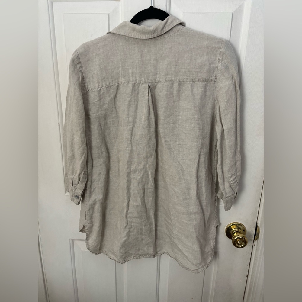 Chico's Light Linen Top 💯 %linen - Picture 2 of 4